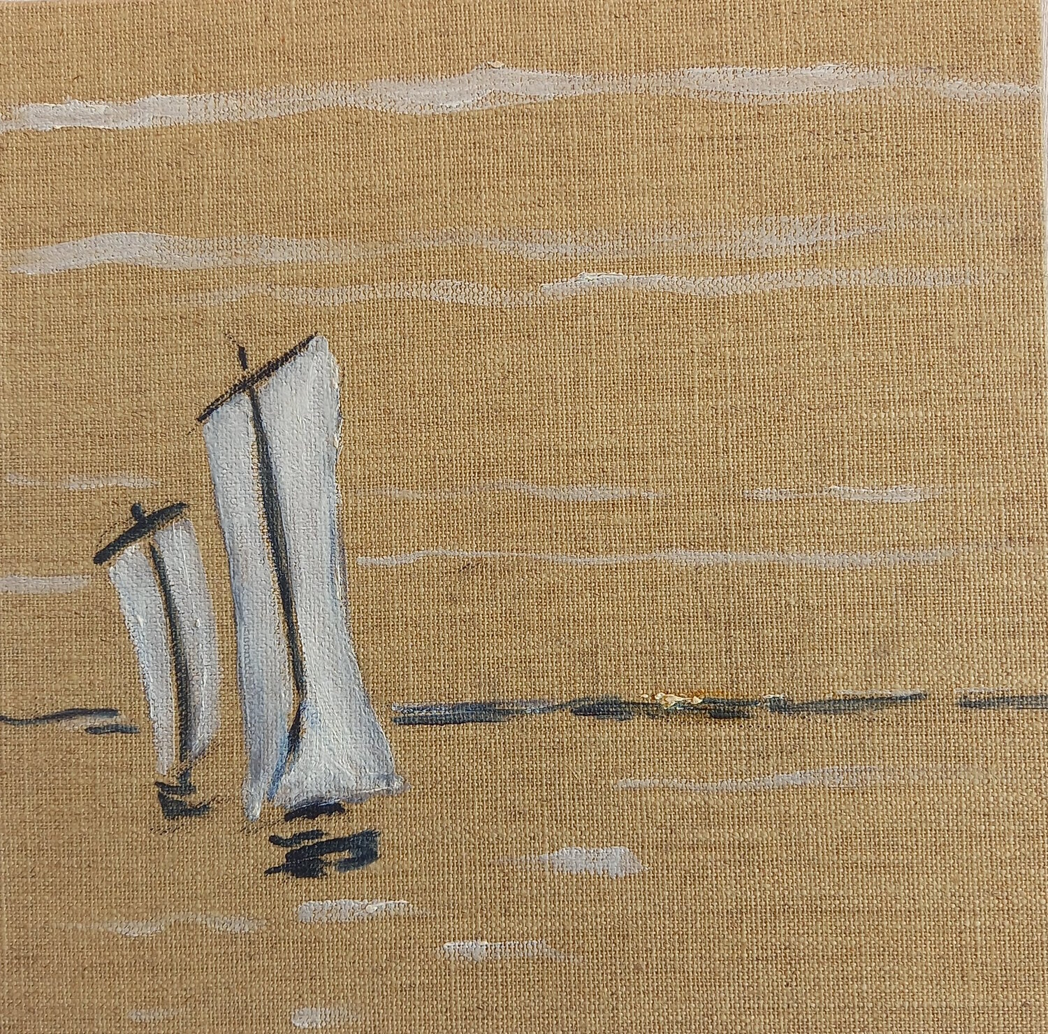 Deux voiles blanches Marie France De La Cochetiere Originalgemälde zu verkaufen