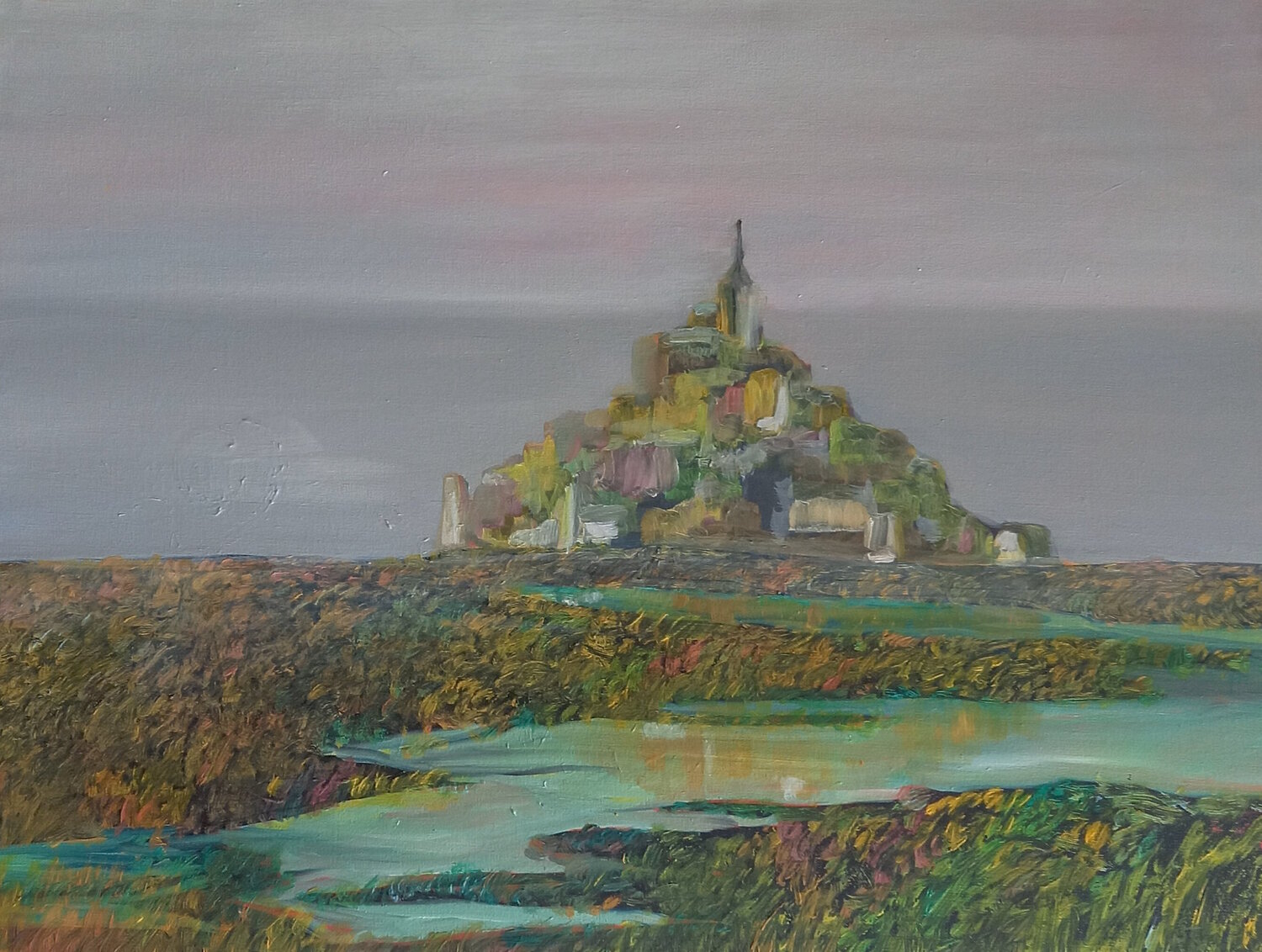 Le Mont lointain Marie France De La Cochetiere Originalgemälde zu verkaufen