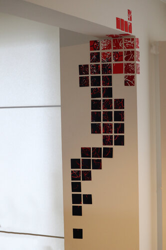 Poussiere de pixels: red goes into blue by Herman Van Synghel, 인쇄 for Sale on Singulart