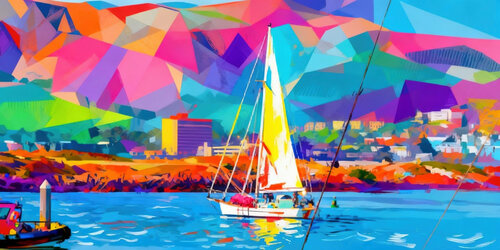 Sailing in Ventura Pop Art/Abstract by Steven Fogel, Print for Sale on Singulart