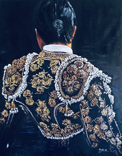 Azabache y oro van Menchu Marcos, Schilderij te koop op Singulart