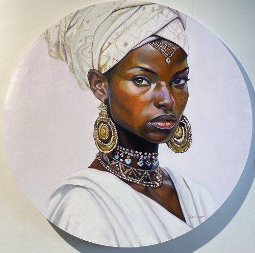 Africana (serie etnica) van Menchu Marcos, Schilderij te koop op Singulart