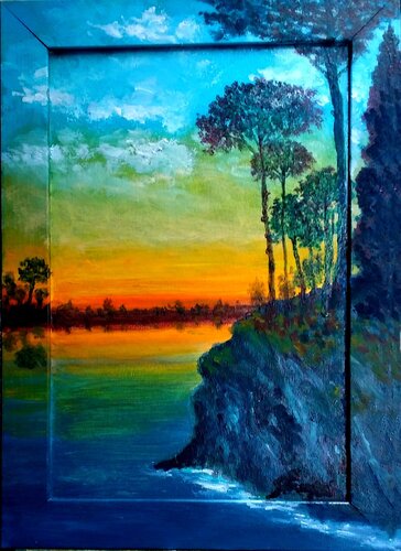 Promontorio al tramonto by Silvano Crespi, Painting for Sale on Singulart