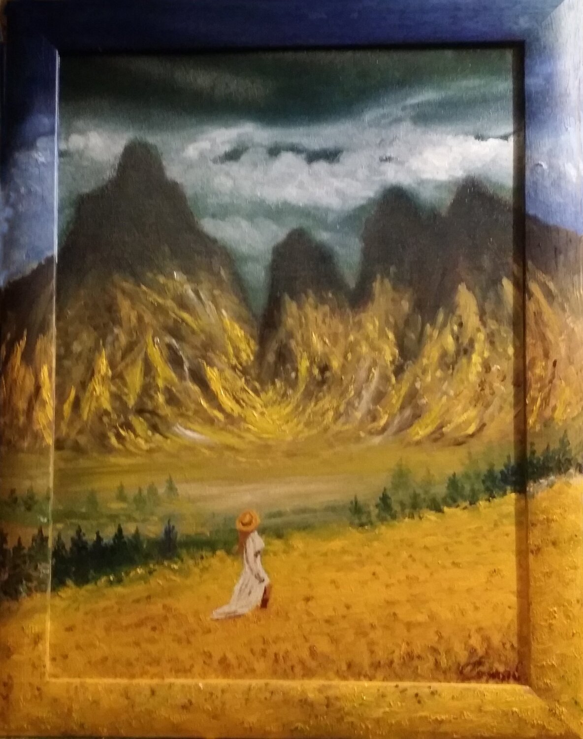 La Montagna Incantata Silvano Crespi Original painting for sale