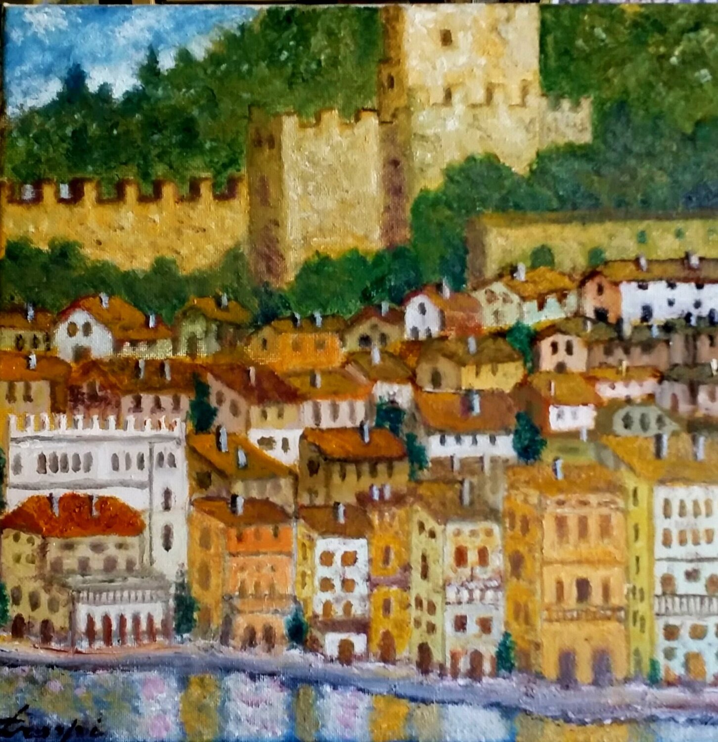 Malcesine Silvano Crespi Peinture originale à vendre