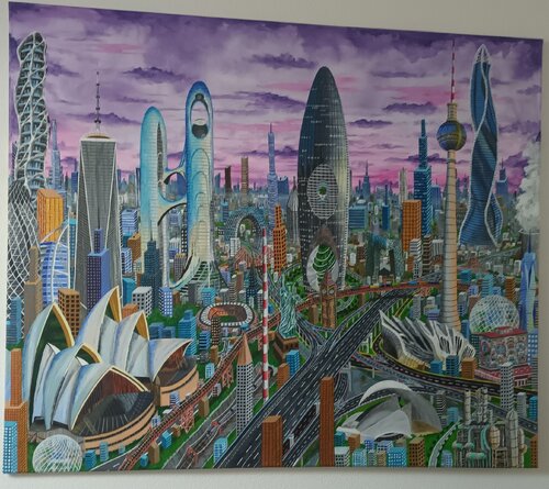 Megalopolis Skylines de Valentin Kern, Pintura a la venta en Singulart