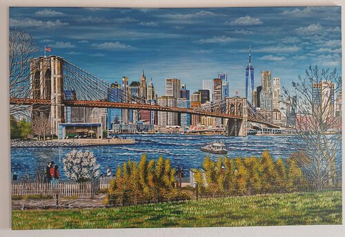New York, Brooklyn Bridge by Valentin Kern, 회화 for Sale on Singulart