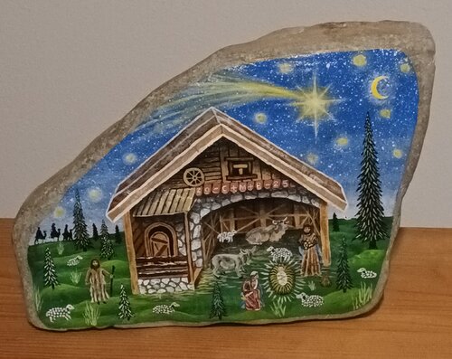 Steinerne Weihnachtskrippe by Valentin Kern, 회화 for Sale on Singulart