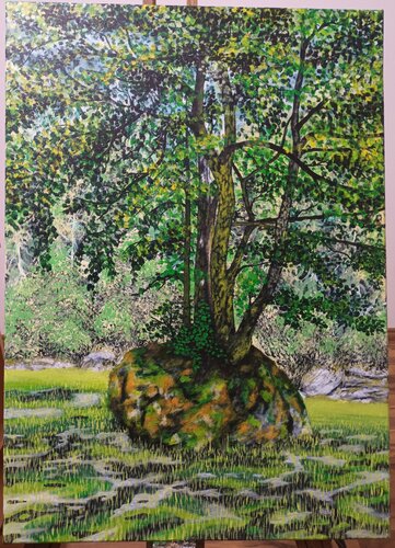 Wurzel aus Stein by Valentin Kern, 회화 for Sale on Singulart