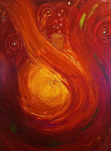 Prosecco und Glut van Ilona Wohlmutter, Schilderij te koop op Singulart