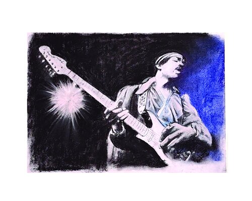 Jimi - Purple Experience by Jon Hillier, Print for Sale on Singulart