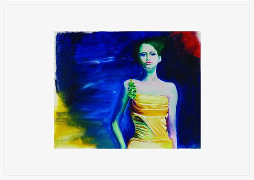 The woman in a yellow dress von Jon Hillier, Druck kaufen auf Singulart