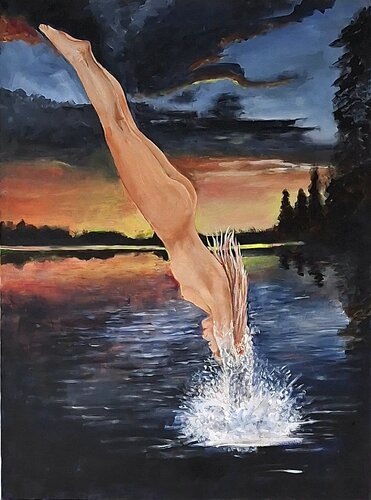 The goddess of the lake returns par Jon Hillier, Peinture en vente sur Singulart