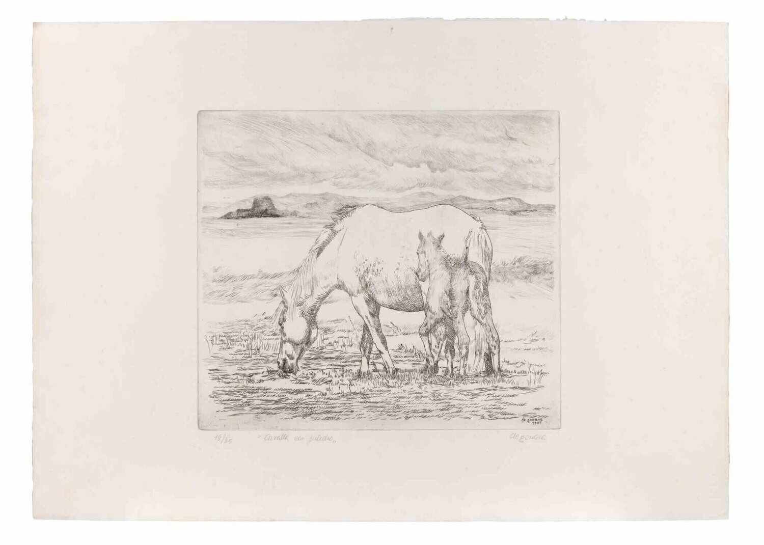 Mare and Foal Salvatore Sechi De Gonare Stampa in vendita