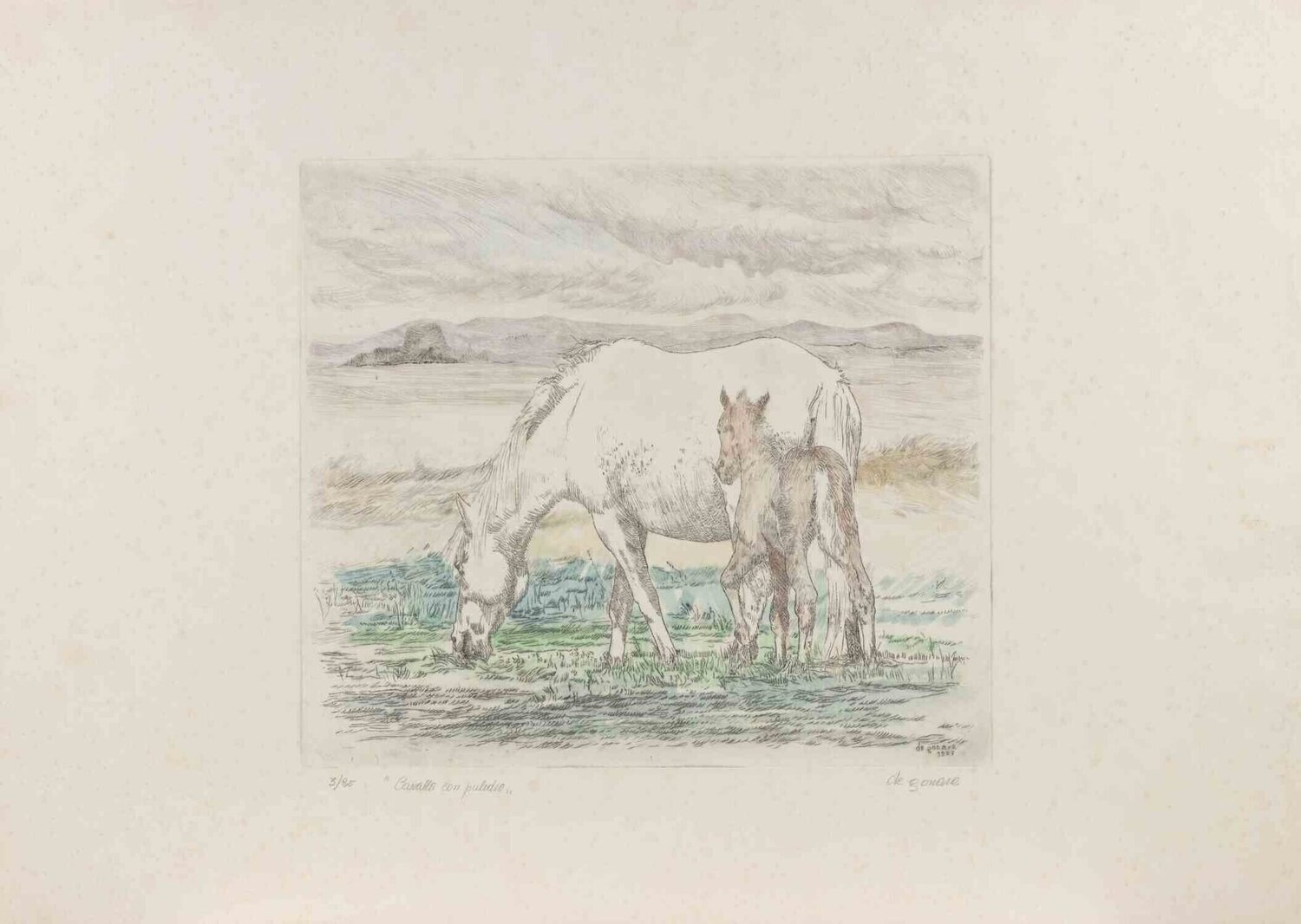Mare and Foal Salvatore Sechi De Gonare Druck zu verkaufen
