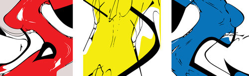 Woman Red Yellow Blue Giclée print - drieluik van Roos Boonstra, Afdruk te koop op Singulart