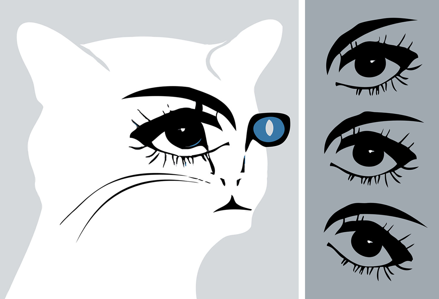 Cateyes Giclée print - tweeluik Roos Boonstra