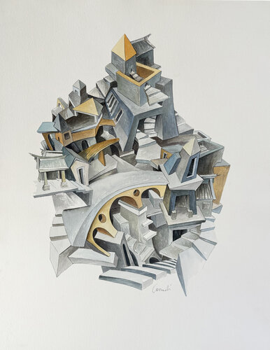 Invisible city in China van colleen corradi brannigan, Schilderij te koop op Singulart