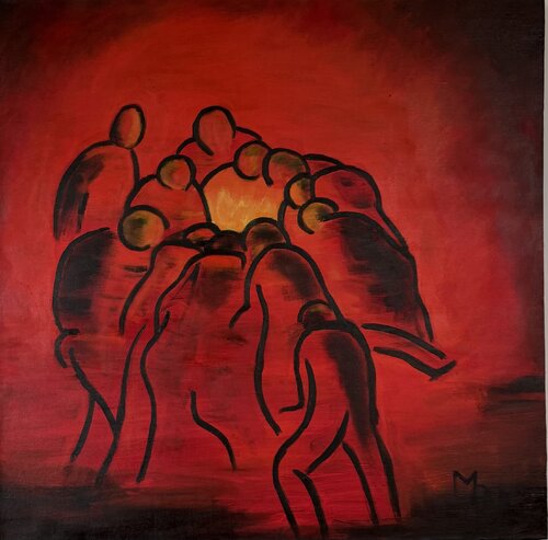 Von der Neugier der Leute di Marianne Bankmann, Pittura in vendita su Singulart