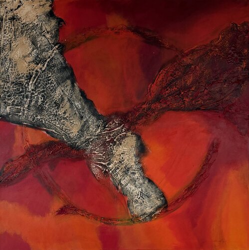 Abstrakt in Rot di Marianne Bankmann, Pittura in vendita su Singulart