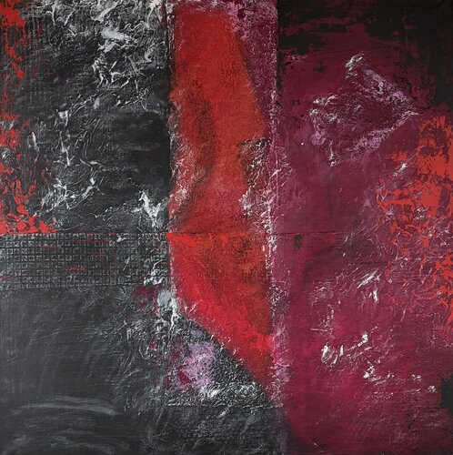 Abstrakt in Rot, Schwarz di Marianne Bankmann, Pittura in vendita su Singulart