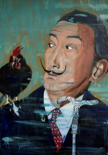 Porträt von Salvador Dali di Marianne Bankmann, Pittura in vendita su Singulart