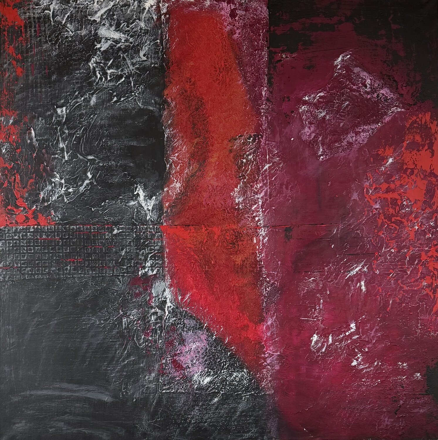 Abstrakt in Rot, Schwarz Marianne Bankmann