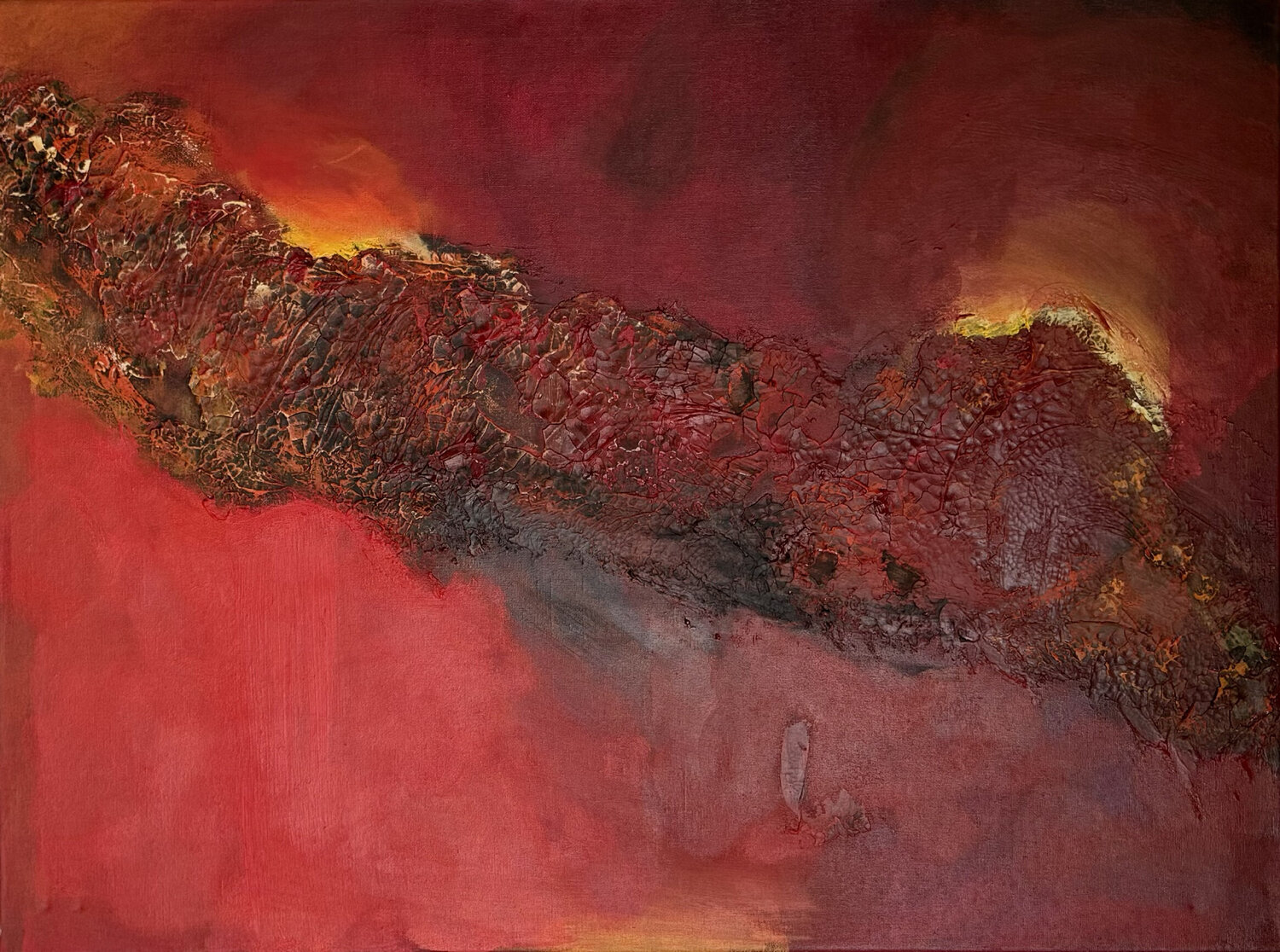 Abstrakt in Rot Marianne Bankmann Peinture originale à vendre