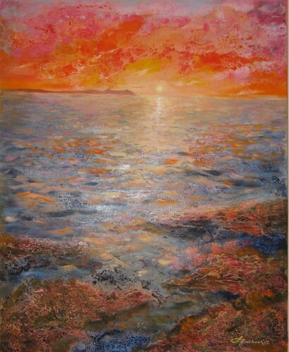 Puesta del sol en Ibiza by Anfisa Zinchenko, Painting for Sale on Singulart