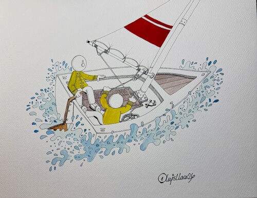 Sailing par Luis Llaca, Œuvre sur papier en vente sur Singulart