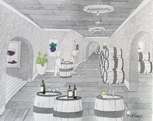 La Bodega de Vinos di Luis Llaca, Opera su carta in vendita su Singulart