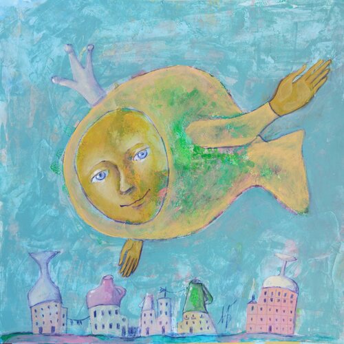 Poisson volant par Maria Baliassova, Œuvre sur papier en vente sur Singulart