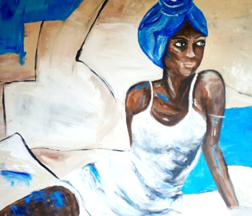 Afrikanische Frau di Nele Hartmann, Pittura in vendita su Singulart
