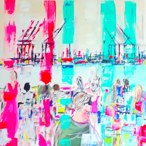 Hafenblick im Sommer di Nele Hartmann, Pittura in vendita su Singulart