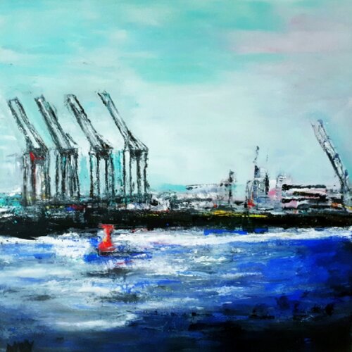 Hamburger Hafen by Nele Hartmann, Painting for Sale on Singulart