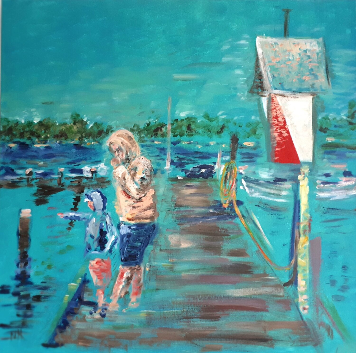 Vater und Sohn am Meer Nele Hartmann