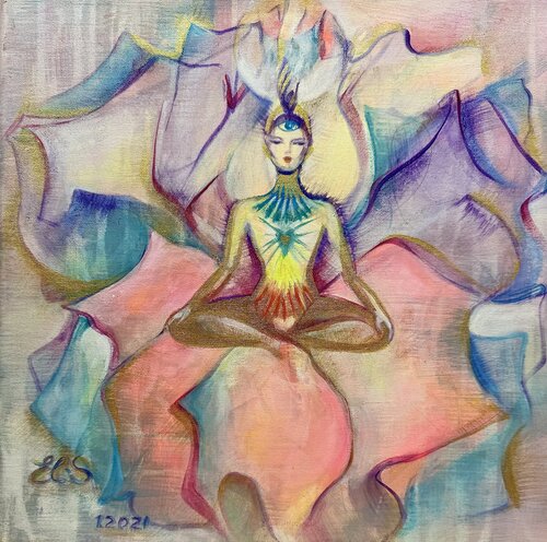 CHAKREN - Flower de Elen Svedona, Pintura a la venta en Singulart
