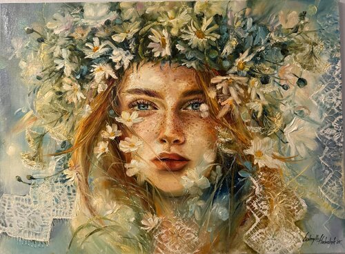 Una ragazza con le lentiggini by Liudmyla Horbachyk, Painting for Sale on Singulart