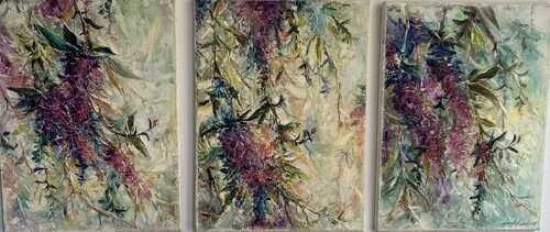 Ritmo della fioritura (trittico in tre tele) by Liudmyla Horbachyk, Painting for Sale on Singulart