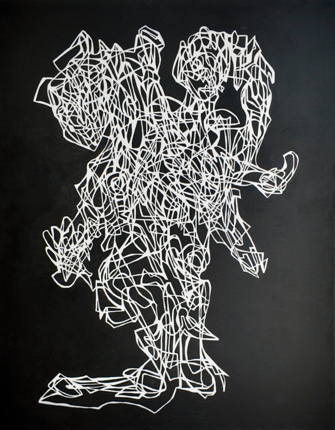 Woven Mind Uomo Nero Original painting for sale