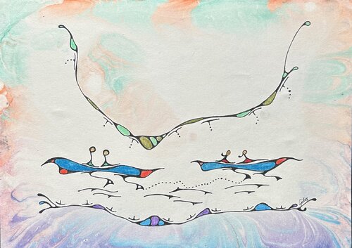 A Peaceful Day van Guliz Elliott, Schilderij te koop op Singulart