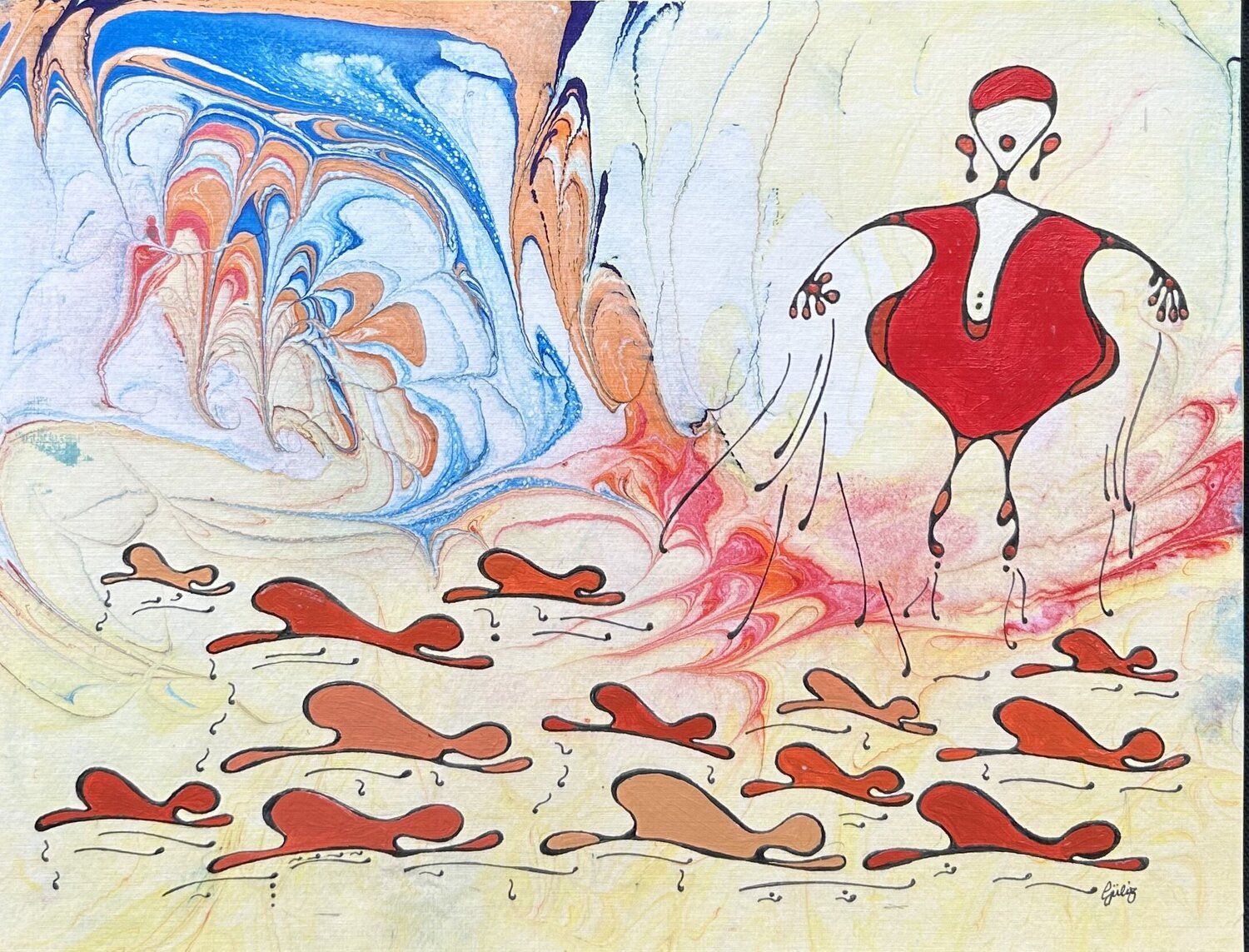 The Serpent Guliz Elliott Origineel schilderij te koop