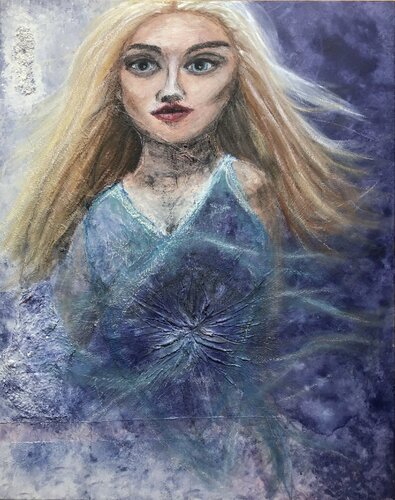 AQUINA, HERRSCHERIN ÜBER WASSER UND LÜFTE van Andrea Holl, Schilderij te koop op Singulart