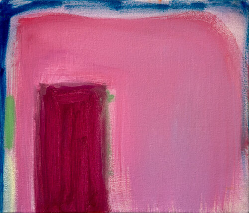 Pink House with Dark Pink Door de Laura Taylor, Pintura a la venta en Singulart