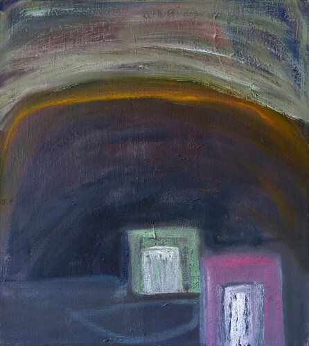 Two Houses at Dusk de Laura Taylor, Pintura a la venta en Singulart