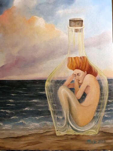 messaggi dal mare di Monica Vecchione, Pittura in vendita su Singulart