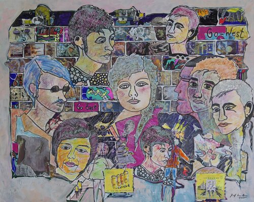 GO WEST - GO EAST van Josef Weidner, Andere media te koop op Singulart