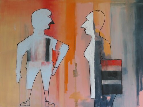 Gedankenaustausch by Josef Weidner, Painting for Sale on Singulart