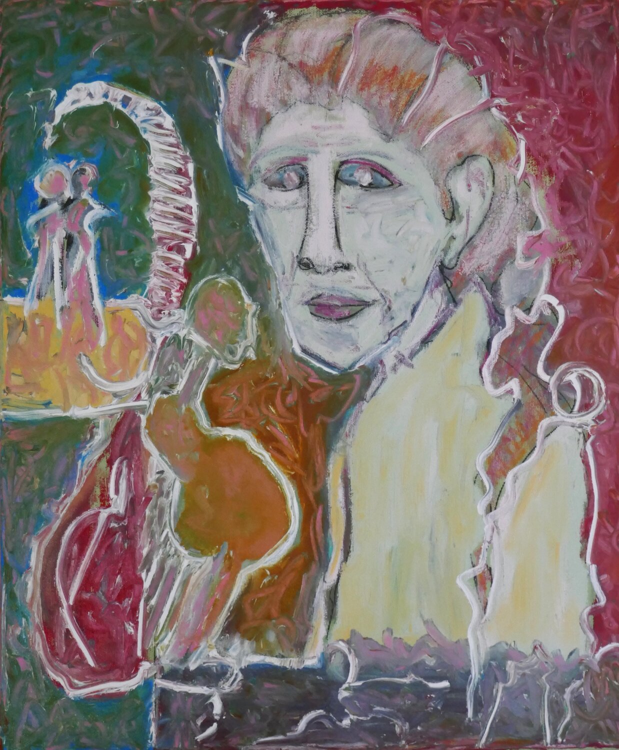 Dorothee geht aus Josef Weidner Origineel schilderij te koop