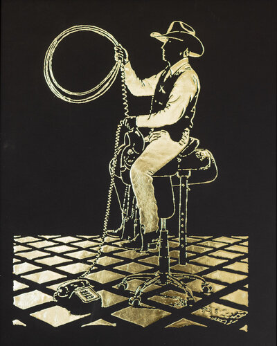 Cowboy On Hold di Victor Selin, Opera su carta in vendita su Singulart